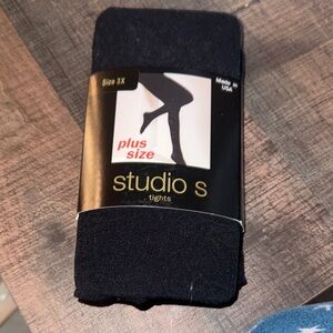 Studio S Plus Size Black Tights - Opaque Comfort